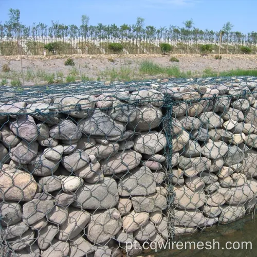 Caixa de Gabion galvanizada revestida com PVC barato